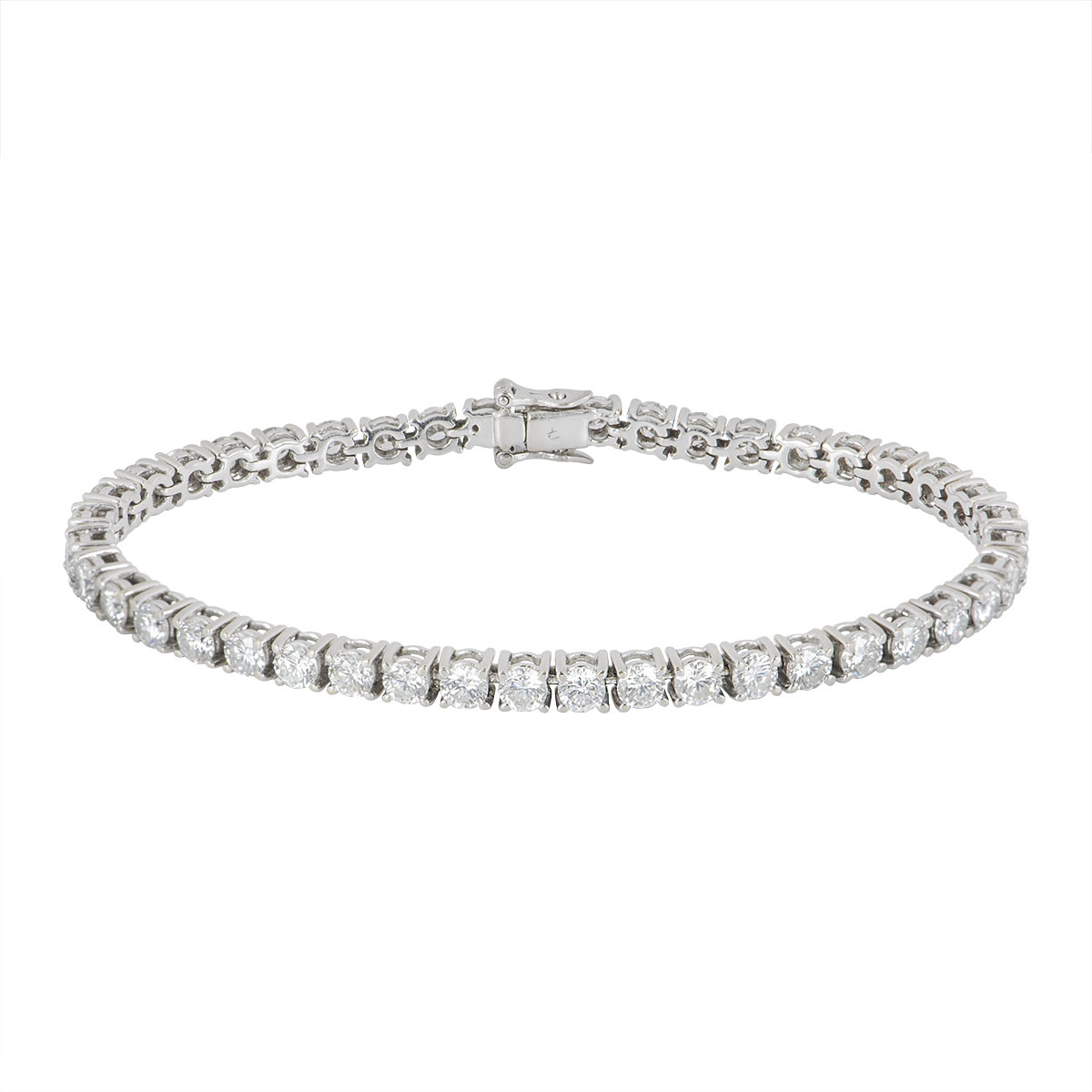 White Gold Diamond Line Bracelet 6.45ct | Rich Diamonds